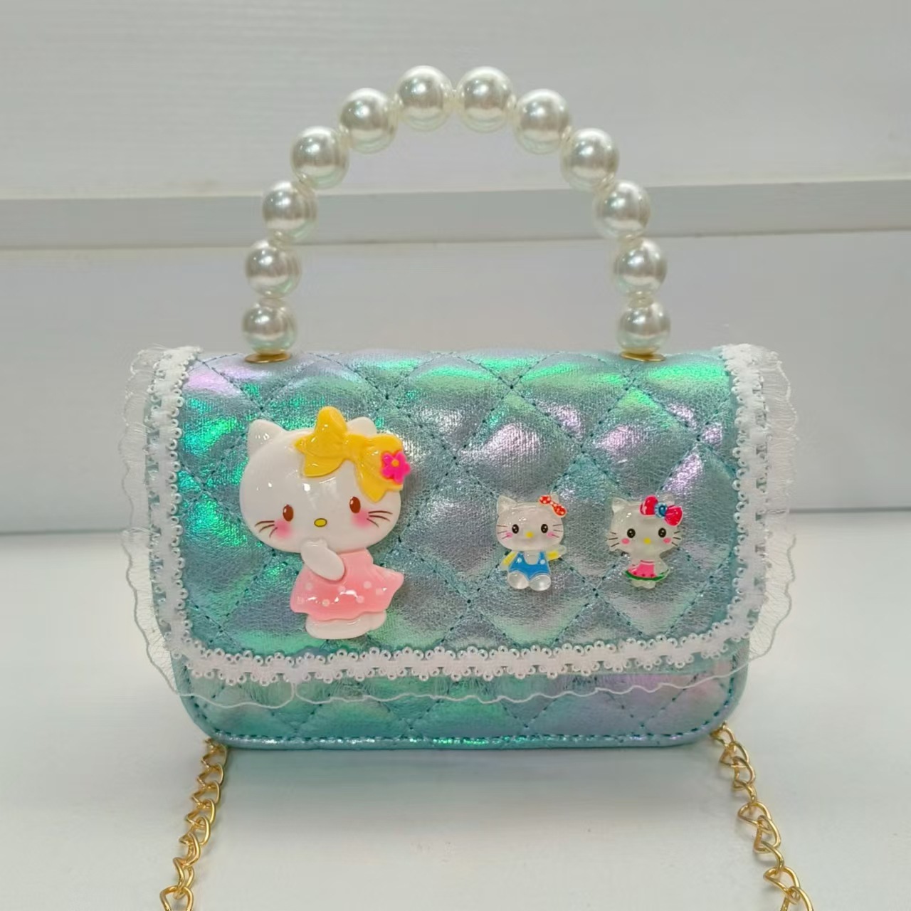 Bolso de mano de perlas, bolso de hombro, bolso para niños, bolso de cambio, bolso de accesorios, bolso de Año Nuevo, bolso de cadena, bolso pequeño