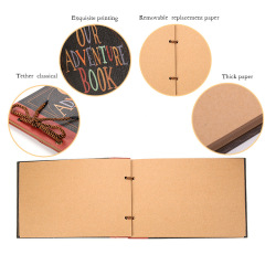 Amazon DIY Photo Album Travel Scrapbook Adventure Vintage Kraft Paper String-bound Loose-leaf Photobook Set