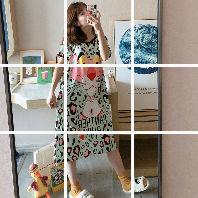 Ventas directas de la fábrica una variedad de pijamas camisón de las mujeres Vestido de manga corta suelta de dibujos animados de verano transfronterizo Comercio exterior al por mayor Sudeste de Asia