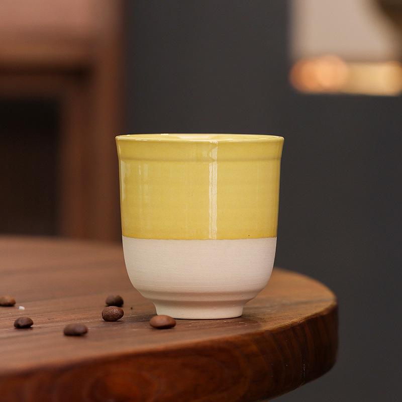 Tasse à thé/café en grès de style japonais Kung Fu, ornée d'un motif artistique, best-seller et personnalisable avec logo._voghion.com