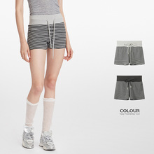 HeyHenry 辣妹风性感抽绳腰头运动休闲裤2025夏季修身包臀短裤女