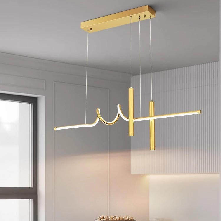 Lámpara de Araña para Restaurante, Estilo Nórdico, Creativa, con Tiras LED, Espiral, para Barra, Mesa, Lineal, Moderna, Minimalista, para Comedor