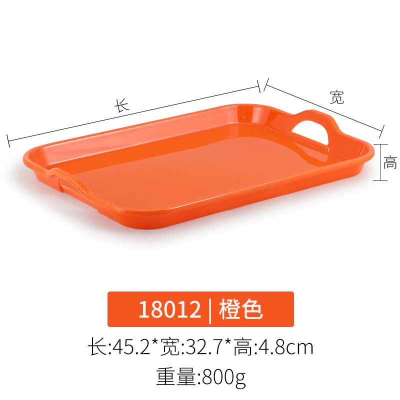 Super grueso A5 bandeja de melamina comercial rectangular con mango plato de comedor de jardín de infantes de plástico pan de exhibición plato de doble oreja