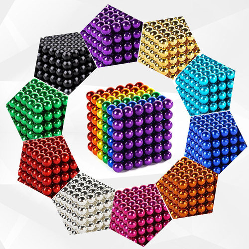Bucky Ball 5mm 216 pieces DIY Magic Magnetic Beads Strong Magnet Magic Ball Stress Relief Tool Assembly Puzzle Toy 