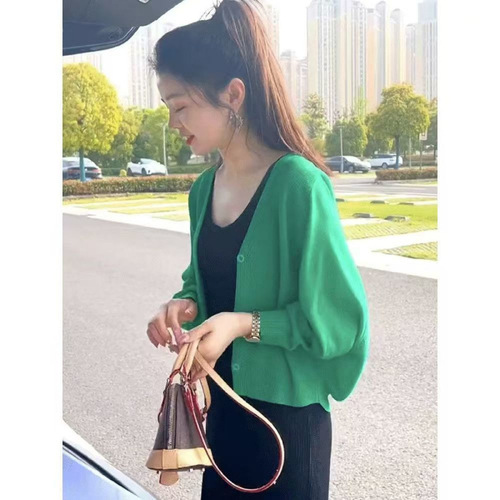 Batwing Style Shoulder Covering Summer Thin Strap Dress Ice Silk Knit Cardigan Outerwear Sun Protection Top