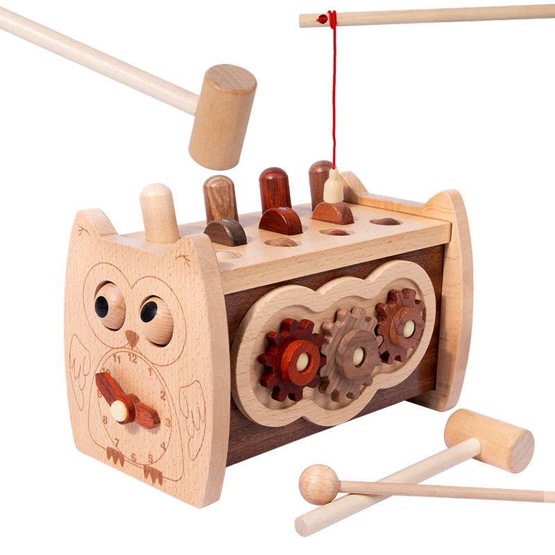 Multifuncional Gingermouse Educación temprana golpear mesa Educación temprana Ejercicios cognitivos Mano-Ojo Coordinación Inteligencia Desarrollo juguete de madera image 6