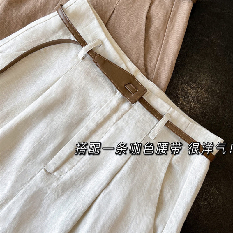 Highly Recommended! Super Comfortable~ Tencel Linen Casual Women's Summer Slimming Straight-Leg Drapey Wide-Leg Pants