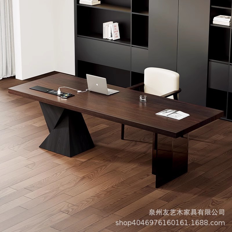 Italian minimalist desk with socket light luxury modern simple home…