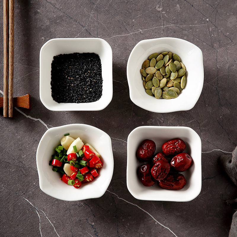 Hotel Pure White Small Size Seasoning Dish Small Vinegar Dish Peanut Dish Dish Dish Chili Sauce Dish Sauce Dish Household Flavor Dish