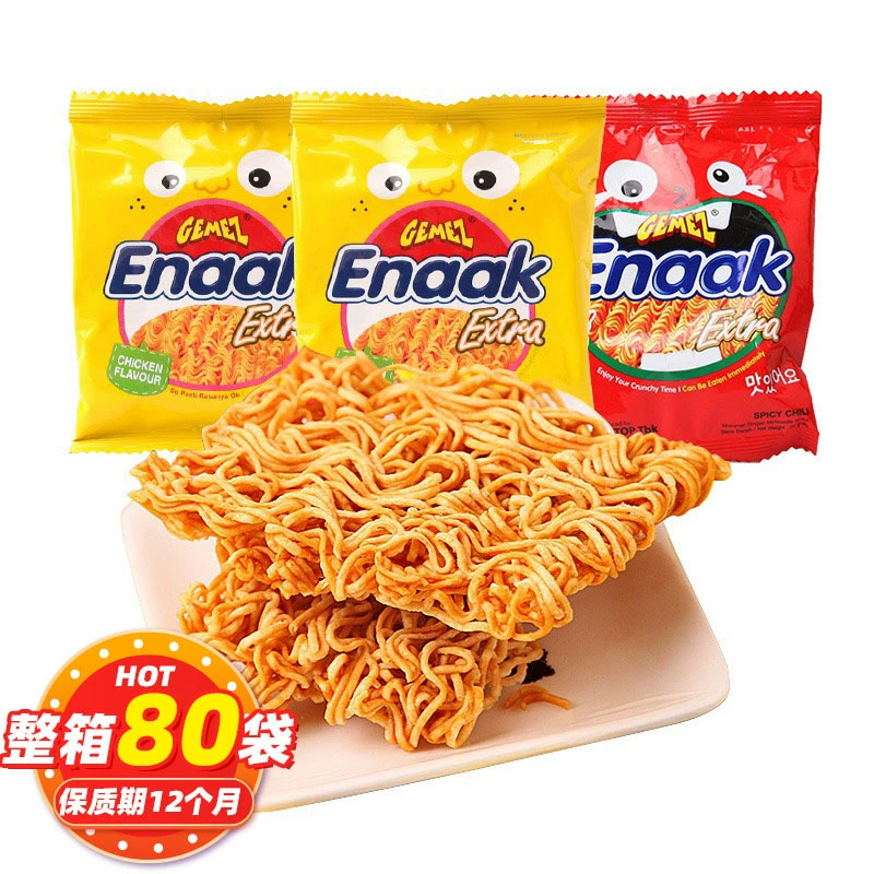 Индонезия импортировала чистую красную куриную хрустящую лапшу 28/30 г GEMEZ Enaak хрустящую лапшу оптом и в розницу