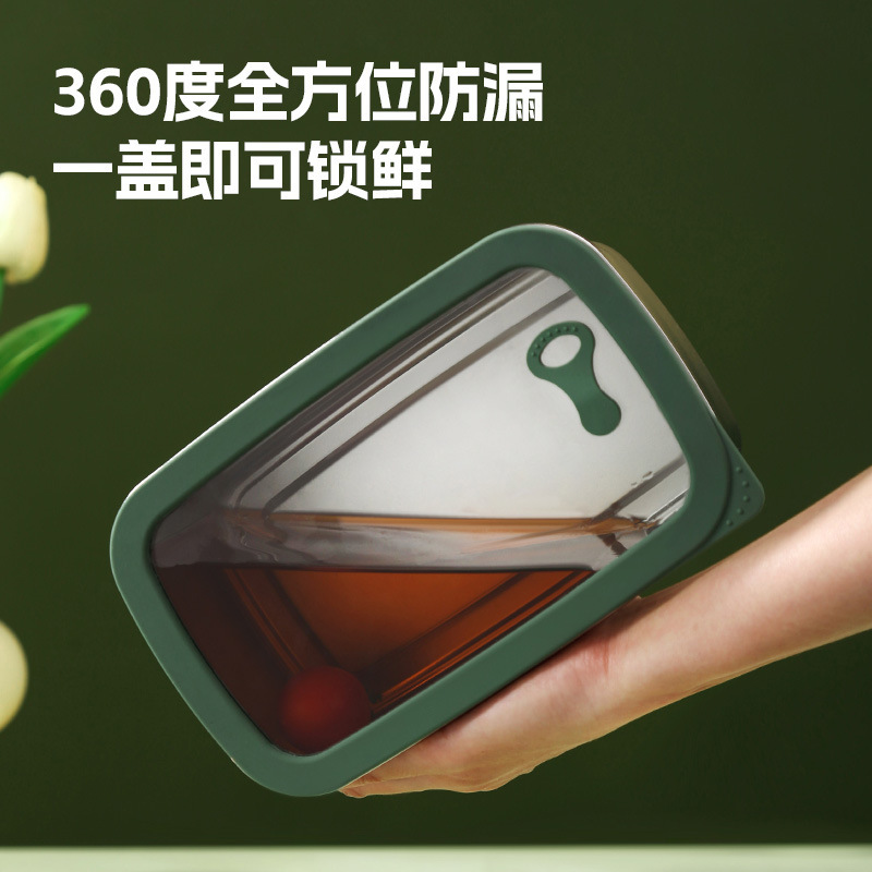 Chuangfa 304 食品グレードのステンレス鋼の鮮度保持弁当箱、密封された弁当箱、冷蔵庫ガラスシリコン蓋ボックス|undefined
