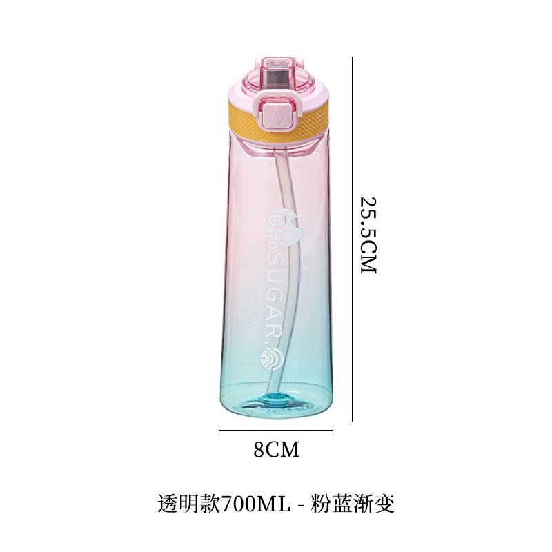 新款玩味环tritan香味杯0糖0卡萃香氛吸管双色渐变塑料水杯神器|undefined