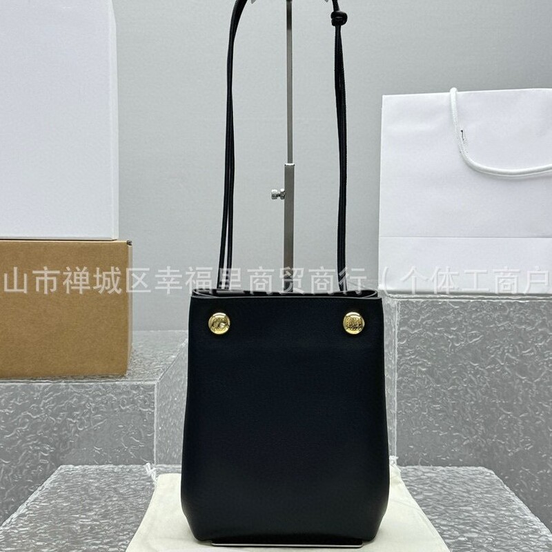 Cross-Border Lowe 25 New Pebblpouch Mobile Phone Bag Soft Cowhide Shoulder Crossbody Bag Genuine Leather Small Square Bag for Women