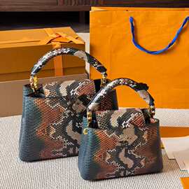 水满钻贵妇蛇纹彩绘印花杀手包鳄鱼纹拼色单肩手提包扑克牌斜挎包