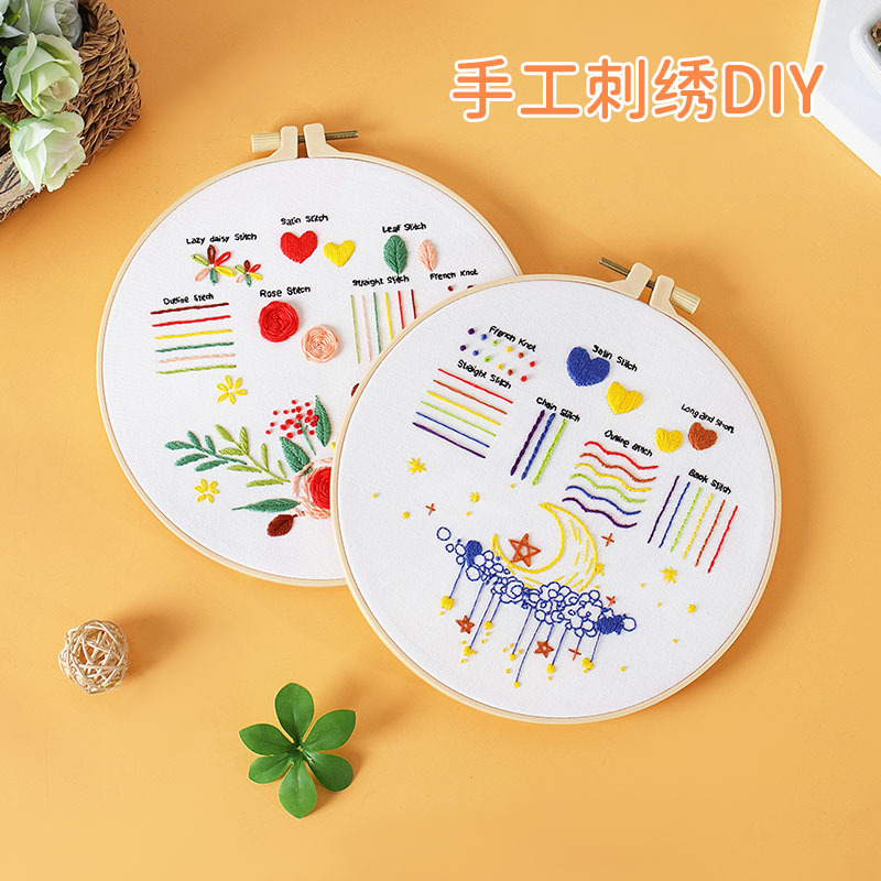Original DIY bordado hecho a mano paquete de material submarino Arco Iris combinación puntada nivel de entrada principiante práctica transfronteriza Inglés