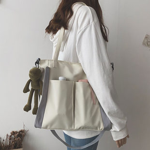 Capacious shoulder bag, shopping bag, bag strap, backpack, high-quality style, for students