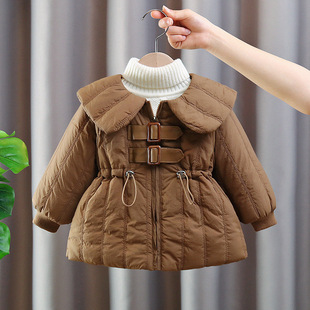 Children's Cotton-padded Early Winter Girl's Princess Cotton-padded Coat New Style Baby Western Style Sweet Thick fleece-lined Autumn and Winter