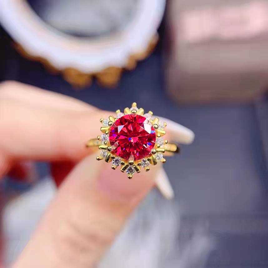 Fashion Plated 18k Ring Snowflake Full Diamond Open Copper Ring display picture 4