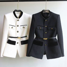 2025小个子外套秋季新款时尚中长款收腰显瘦外衣小香风正肩女装潮