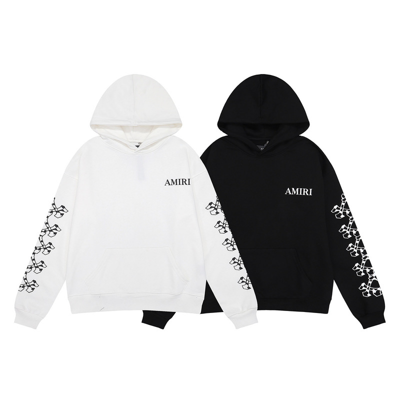 American Trendy Brand Amiri Hoodie with Skull Cross Print on the Arm, Unisex Loose Oversized Pullover Jacket American Trendy Brand Amiri Hoodie with Skull Cross Print on the Arm, Unisex Loose Oversized Pullover Jacket