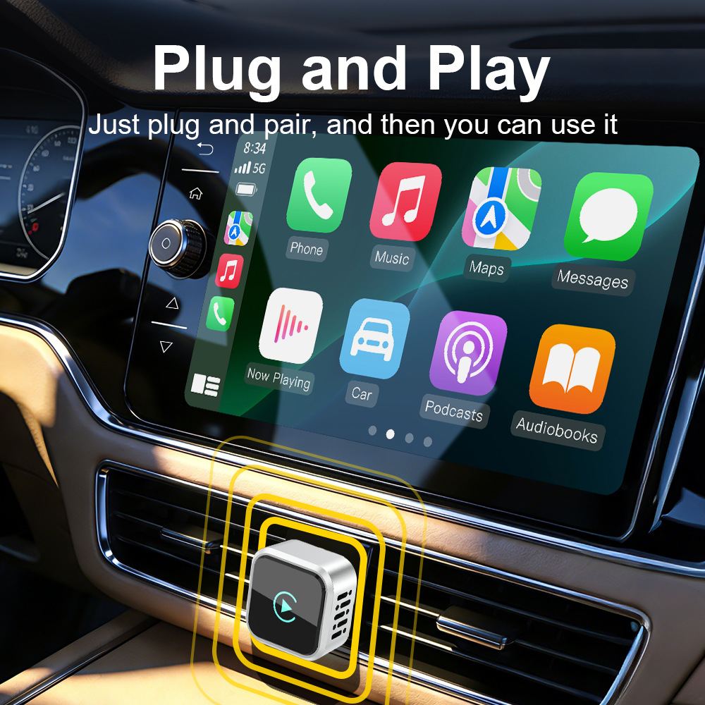 Cross-Border Wireless Carplay Box Private Model Mini Portable Apple Android Auto Smart Car Connectivity Box