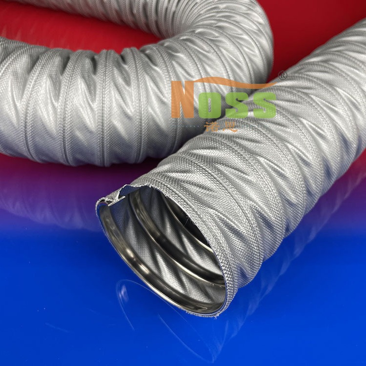 铝合金聚酯纤维布耐热管道软管 内夹硅胶玻布450℃耐高温排风软管