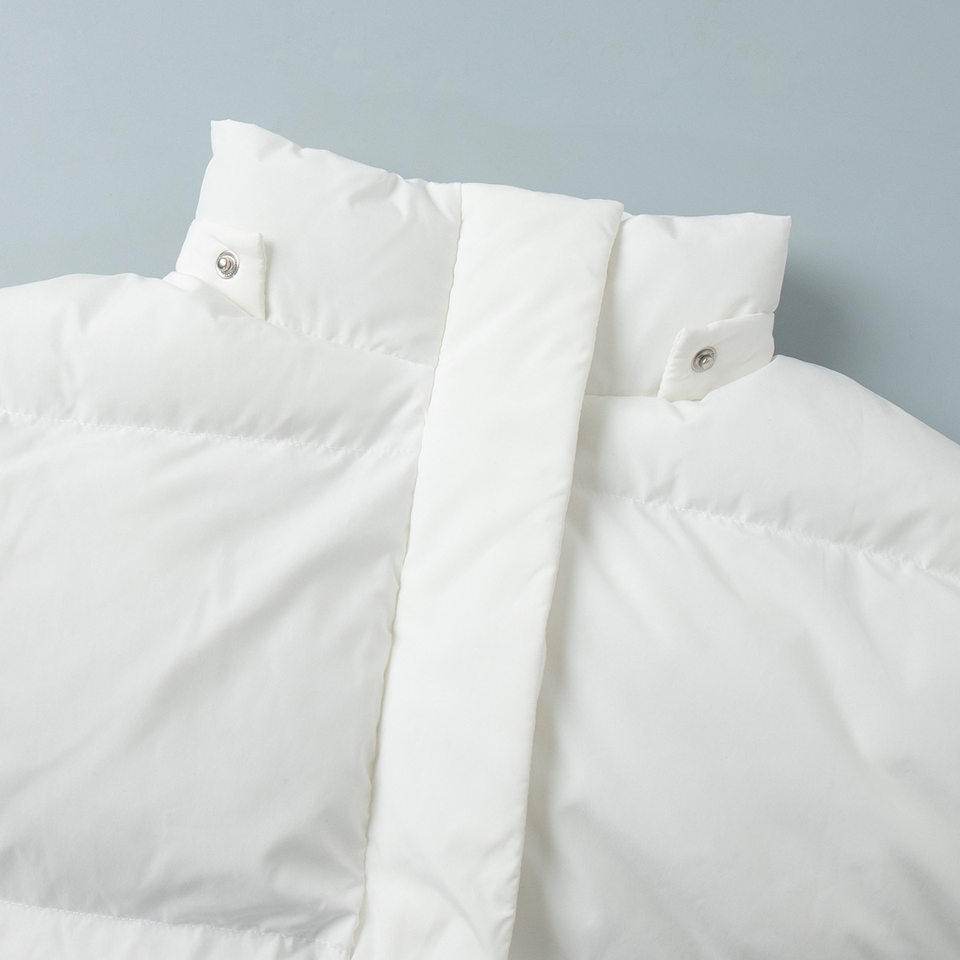 Áo khoác bông nữ dáng rộng ngắn có mũ trùm đầu, tay dài, phong cách casual — màu xám đậm, đen chi tiết 10