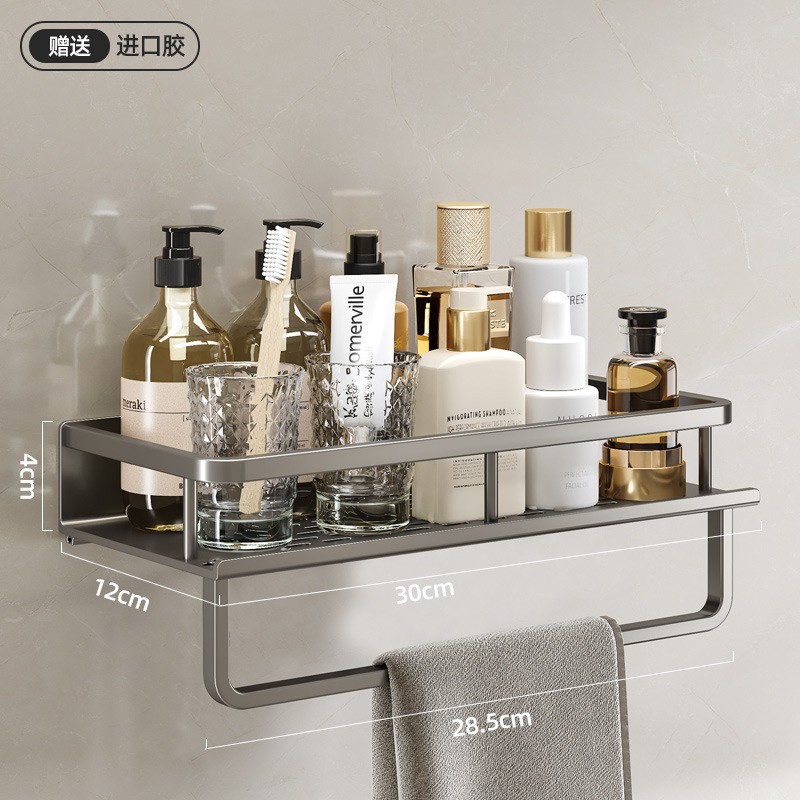 Estante de almacenamiento de baño lavabo sin perforar baño de lujo ligero montado en la pared inodoro estante de almacenamiento de pared