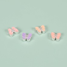 S925纯银滴胶通孔蝴蝶配件百搭手工diy隔件水晶串珠编绳手链配饰