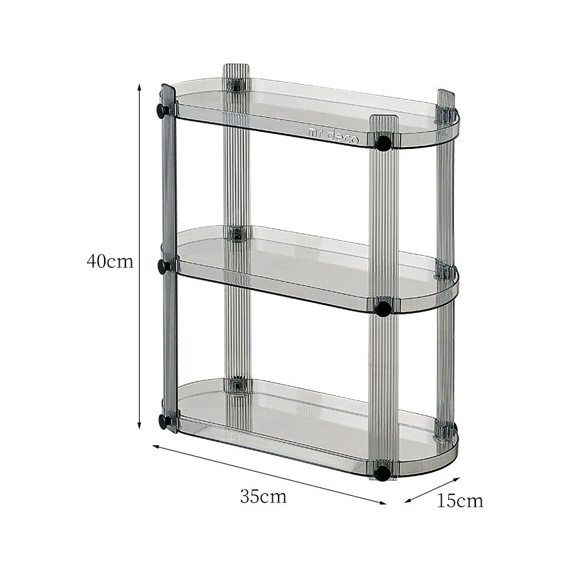 Transparent table glass holder, perfume, cosmetic storage system
