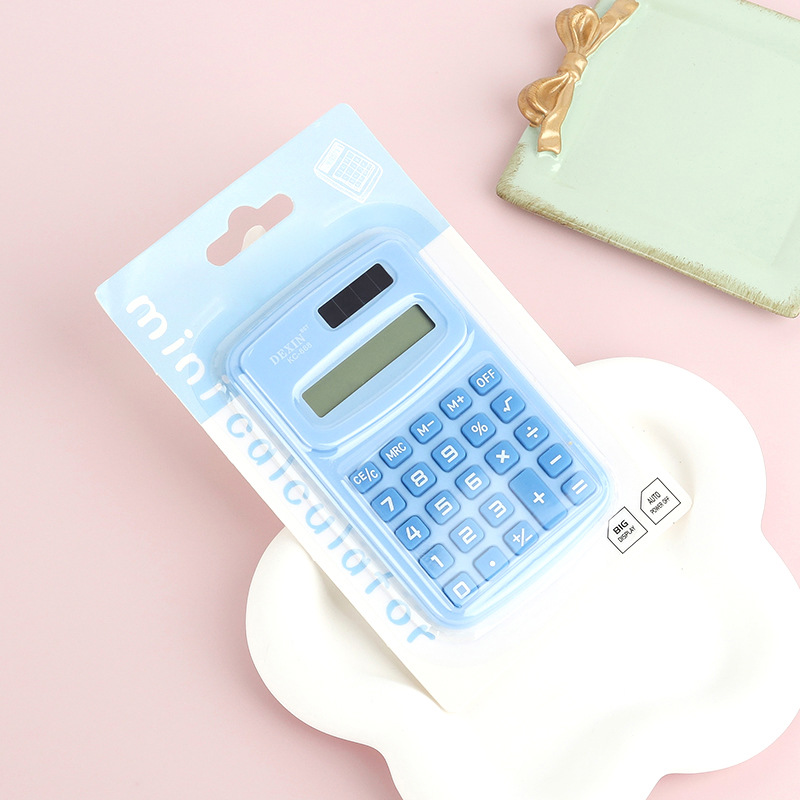 Mini Portable Calculator Cute Student Stationery Small Office Computer Macaron Color Palm Calculator - 4