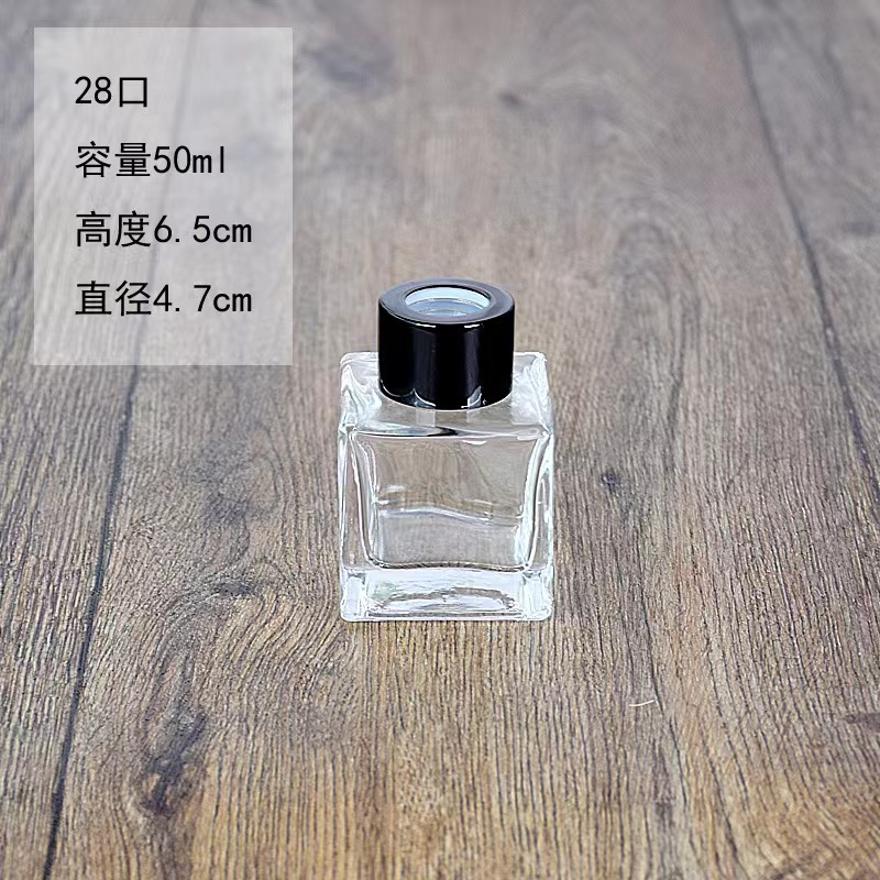 Transparente; 50ml (tapón interior + tapa negra)