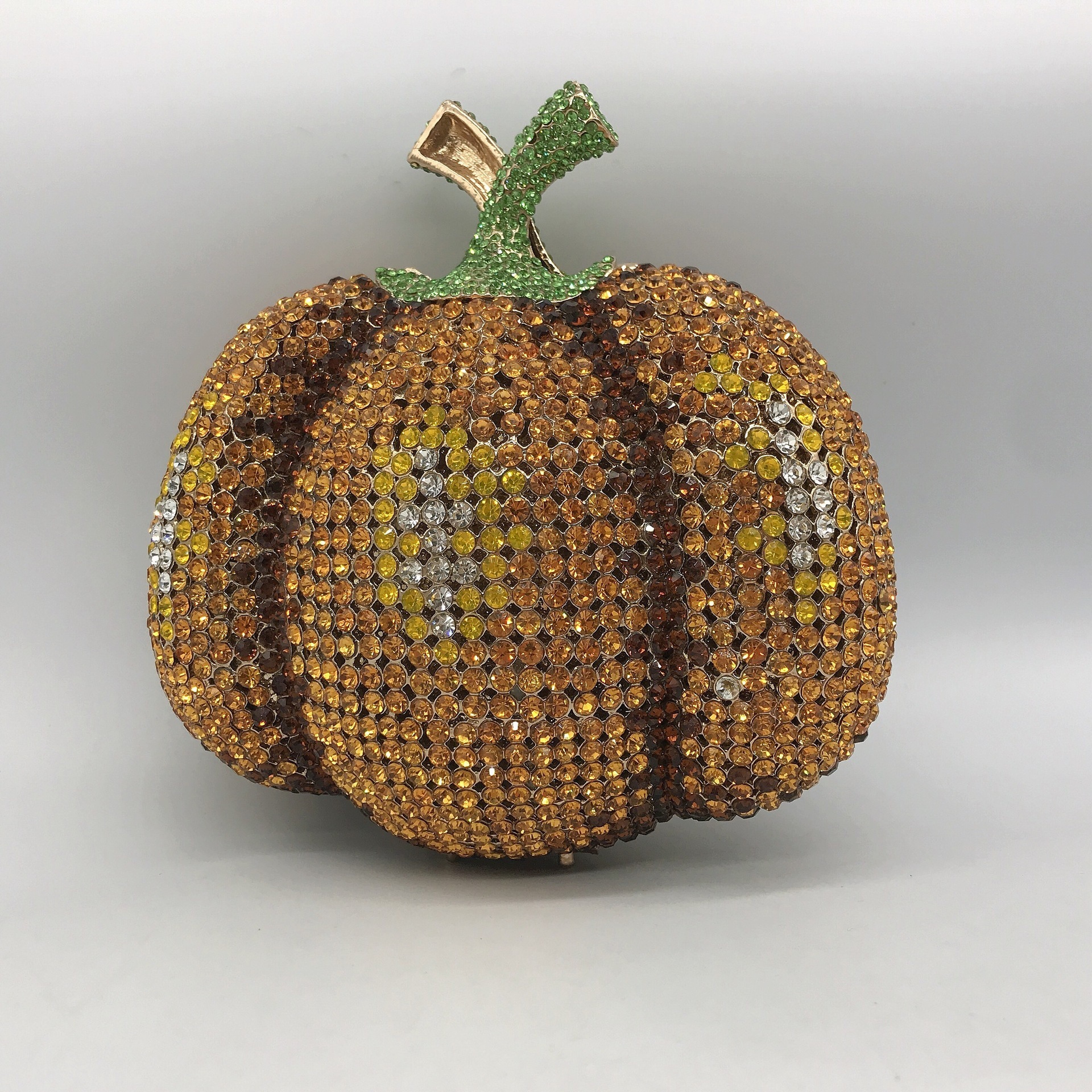 Nuevo paquete de banquete de diamantes de calabaza transfronteriza, paquete de diamantes de banquete europeo y americano, nuevo embrague de aleación de oro duro