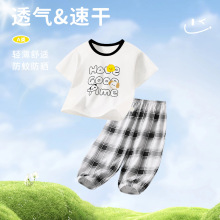 2449新款儿童家居空调服纯棉薄款男宝宝女宝宝夏季长袖长裤套装