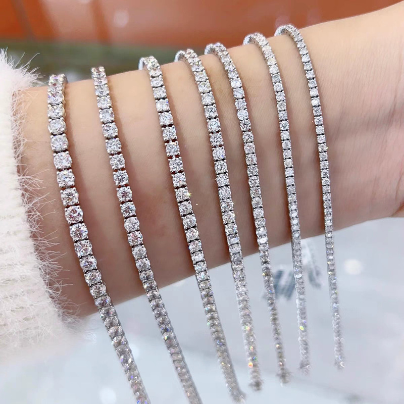 Lab-Grown Diamond Tennis Bracelet Cvd/Hpht Can Be Customized with 18K Gold, 14K Gold, 9K Gold, Pt950 Platinum Jewelry Factory