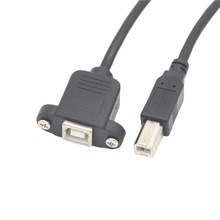 usb b公转b母打印延长线带耳朵 螺丝孔usb方口打印机公对母延长线
