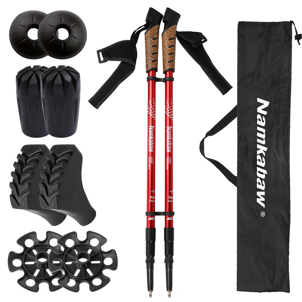 Gerades Haar Outdoor Pole Set Aluminium Einstellbare Teleskop Trekking Stick Unverzichtbare Wanderbedarf_voghion.com