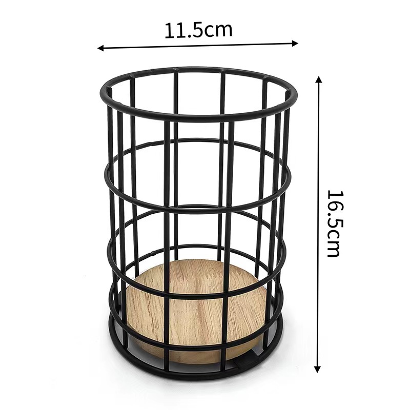 Cesta de almacenamiento de tubo de hierro azul, estilo nórdico minimalista, para bolígrafos, artículos de papelería, palillos de cocina y maquillaje, transfronteriza, en stock, venta al por mayor image 13