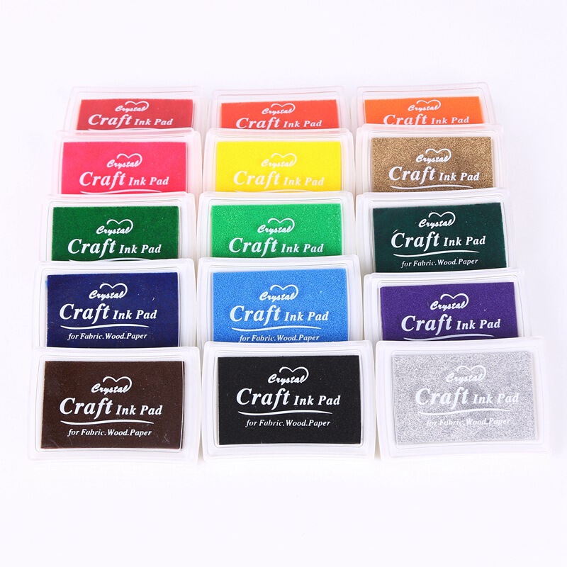 Korean Funnymancraft Concave Waist Colorful DIY Cute Ink Pad Seal Finger Painting Hand Account Ink Pad 15 Colorfuls