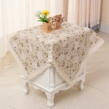 桌布布艺棉麻田园小清新客厅长方形素色桌布正方形碎花餐桌垫