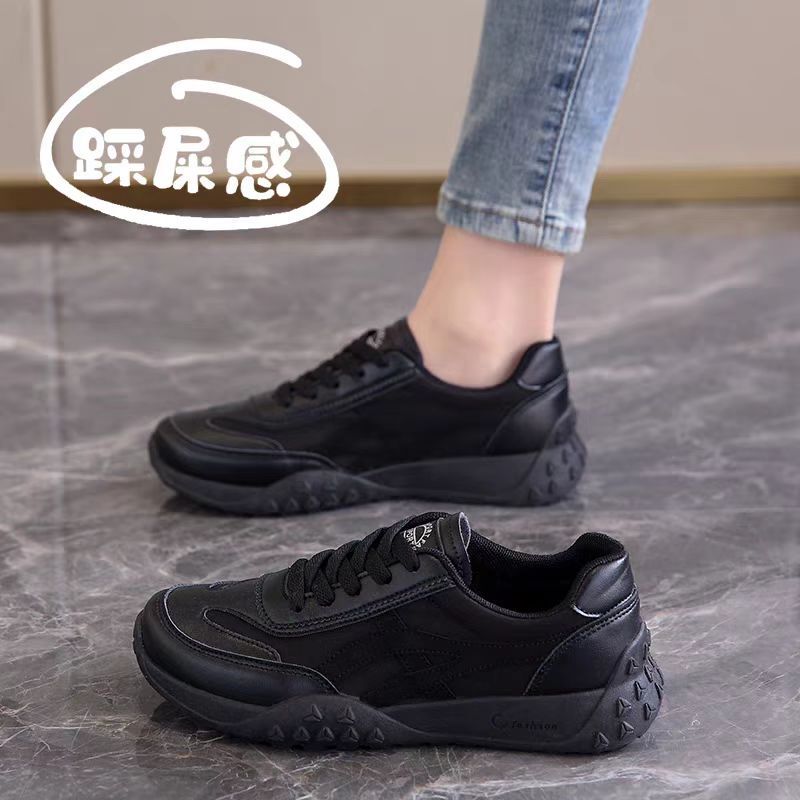 Cross-border excrement feeling black work shoes women's soft bottom not tired feet kitchen non-slip KFC breathable light sneaker Cross-border excrement feeling black work shoes women's soft bottom not tired feet kitchen non-slip KFC breathable light sneaker