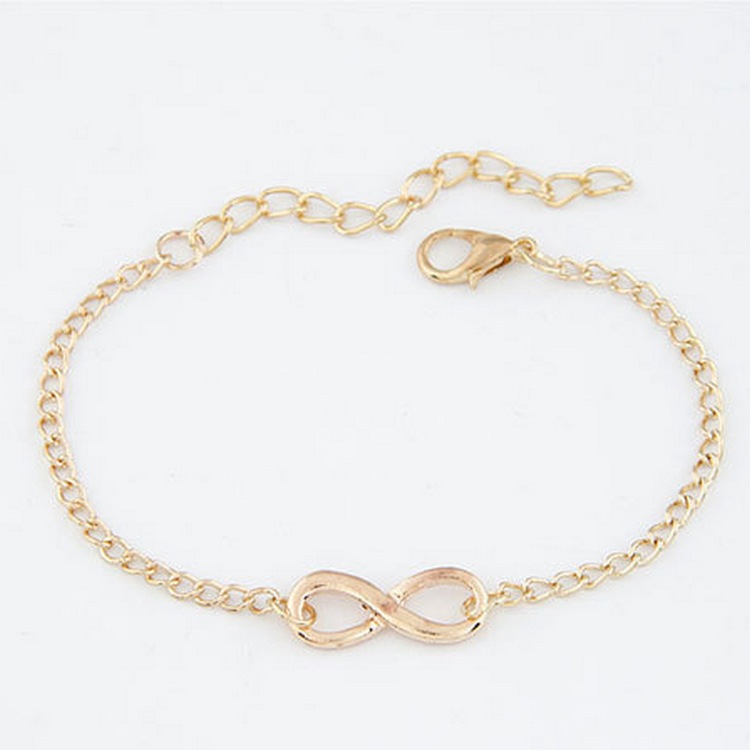 8 shaped buckle alloy metal bracelet girls retro personality auspicious bracelet jewelry fashion jewelry_senzul.com