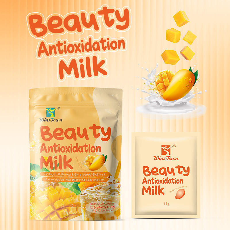 Beauty Gluat Milk Mango Flavored Antiaging Milk Tea