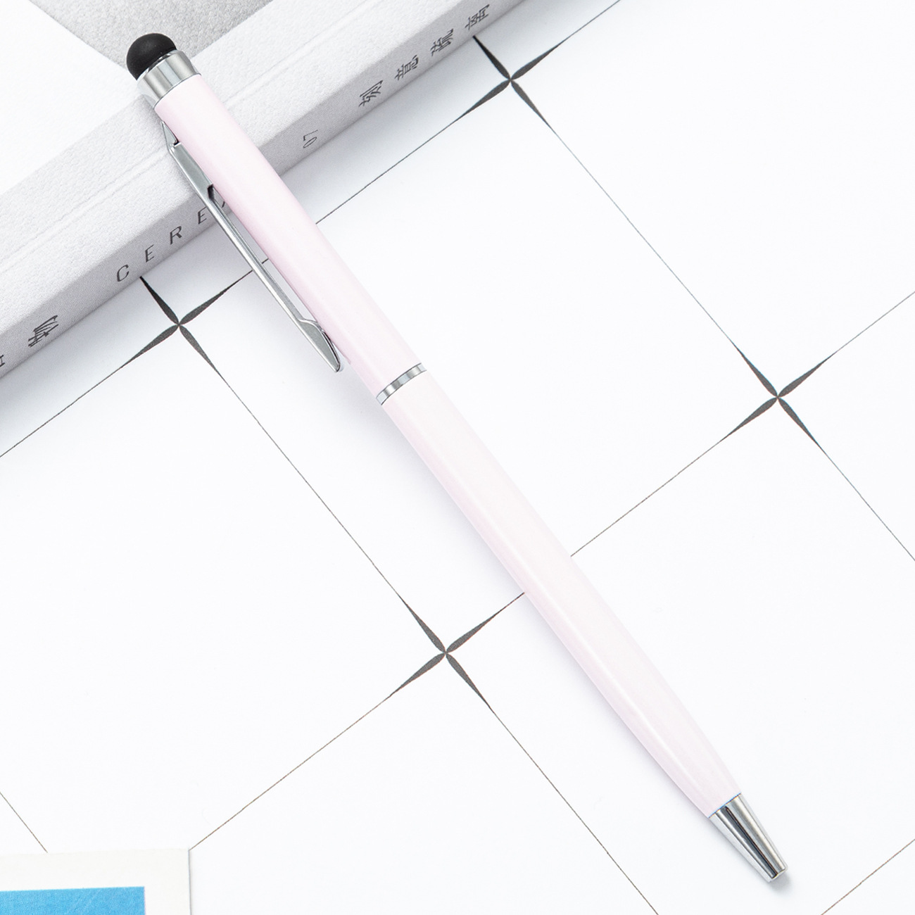 Metal pluma capacitiva varilla de aluminio cabeza de pantalla táctil teléfono móvil táctil bolígrafo de doble propósito regalo táctil pluma al por mayor