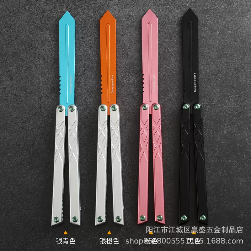 剑鱼训练刀蝴蝶折叠刀甩手刀练习未开刃耍7系butterfly knife