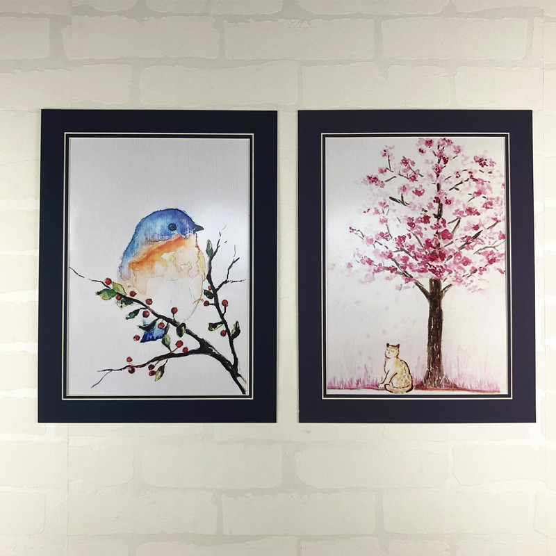 Paper photo frame creative mounting 8 Open 4K Studio thick cardboard picture frame A3a4 photo wall hanging wall Children's Painting flip v slot