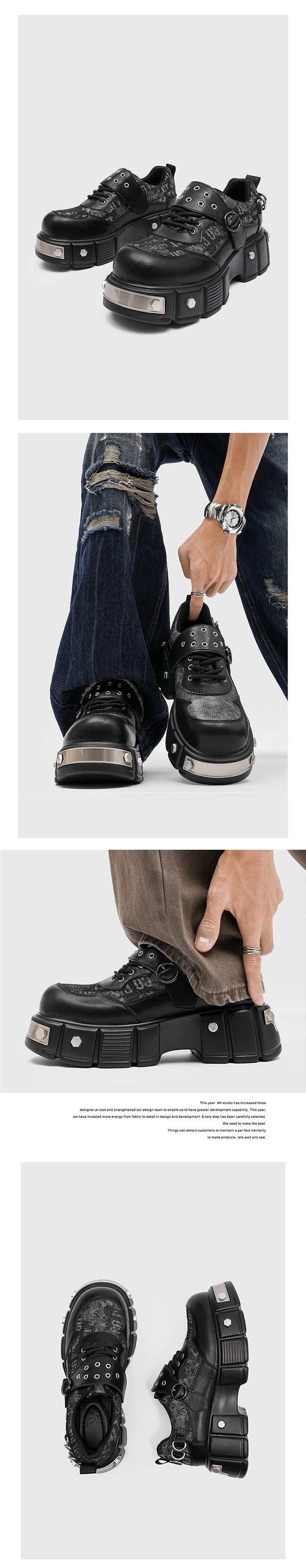 ShoeVault Cleanfit Dickbesohlte Derbys für Herren, Plateauschuhe aus Leder im britischen Stil mit Nischen-Schaumsohle, lässiger koreanischer Stil_voghion.com