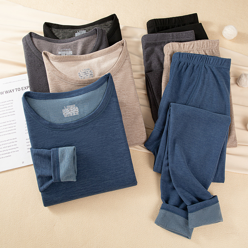 Cashmere Mulberry Silk Men's Thermal Underwear suit German Double-sided Velvet Sanding Men's Autumn Clothes Women's Autumn and Winter Hair Cashmere Mulberry Silk Men's Thermal Underwear suit German Double-sided Velvet Sanding Men's Autumn Clothes Women's Autumn and Winter Hair