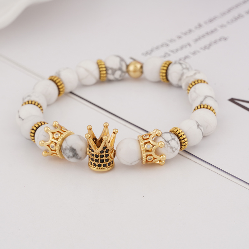 1 Piece Simple Style Crown turquoise Beaded Inlay Zircon Womenu0027S Bracelets