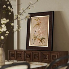 法式复古客厅装饰画中古风餐厅挂画美式沙发背景小众艺术墙上壁画